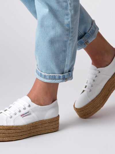 Superga 2730- White Canvas Espadrille Platform - Image 4