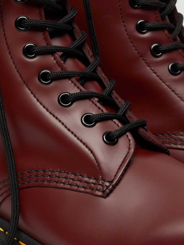 Dr. Martens 1460 Smooth Leather Lace Up Boots (Cherry Red) - Image 5