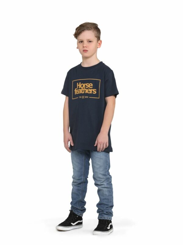 Horsefeathers Label Youth T-shirt - Midnight Navy - Image 10