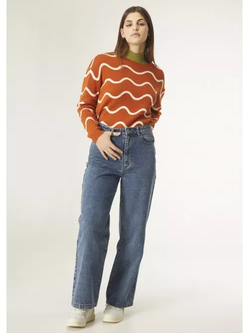 Blue Five Pocket Straight Jeans Γυναικείο Τζιν