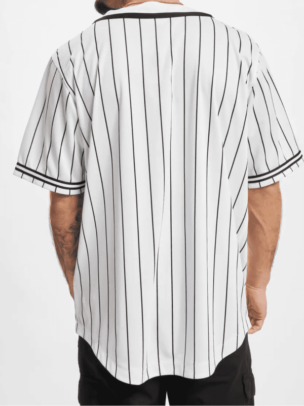 Karl Kani Serif Pinstripe Baseball Shirt - Image 3