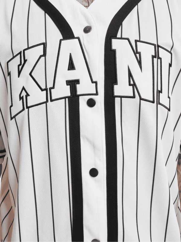 Karl Kani Serif Pinstripe Baseball Shirt - Image 4