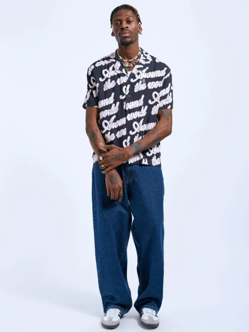 DrDenim Madi Shirt - Off Black Around AOP - Image 10
