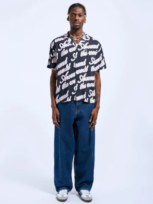 DrDenim Madi Shirt - Off Black Around AOP - Image 13