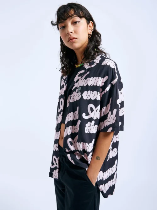 DrDenim Madi Shirt - Off Black Around AOP - Image 4