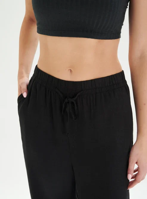 Black Trousers with Elastic Waistband - Image 4