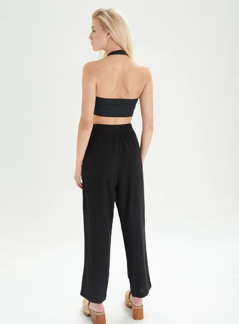 Black Trousers with Elastic Waistband - Image 5