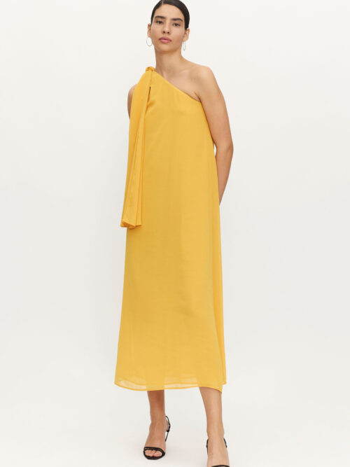 Compania Fantastica Long Yellow Scarf Asymmetrical Dress - Image 3