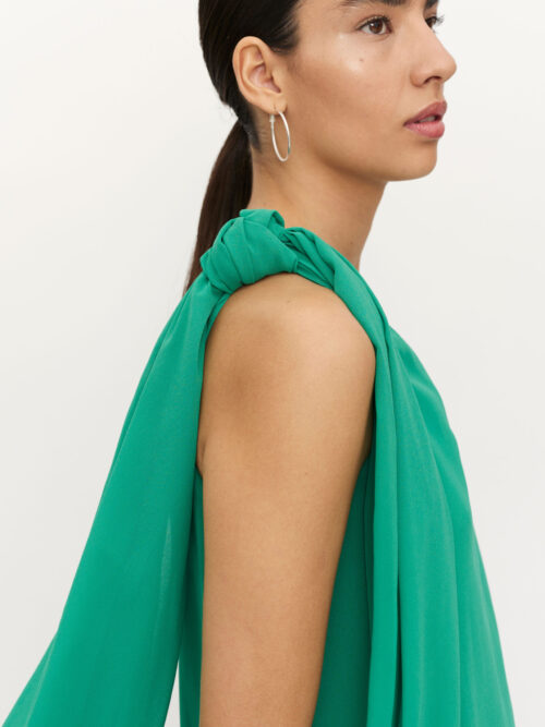 Compania Fantastica Long Green Scarf Asymmetrical Dress - Image 4