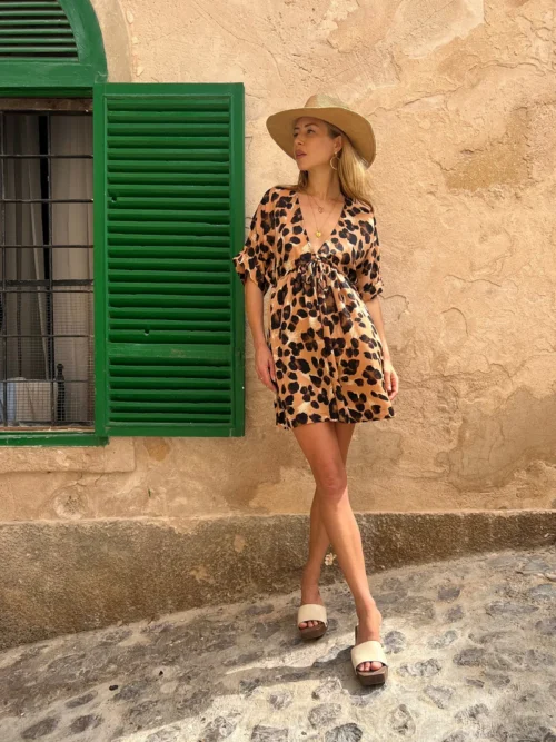 Coco Loco Dress In Painted Leopard - Image 3
