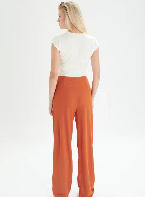 Straight Leg Rust Trousers - Image 4