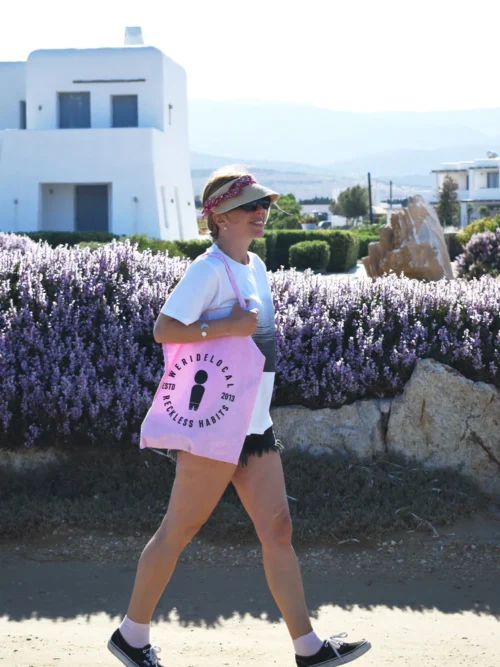 We Ride Local Emblem Tote Bag Pink - Image 3
