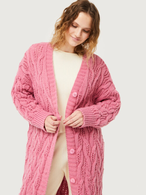 Compania Fantasica Long Knit Cardigan - Pink - Image 4