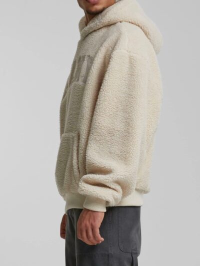 Karl Kani Serif Teddy Hoodie - Light Sand - Image 6