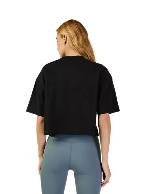 Fox Womens Wordmark Premium Crop Tee Black Γυναικεία Μπλούζα - Image 3