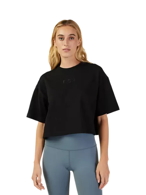 Fox Womens Wordmark Premium Crop Tee Black Γυναικεία Μπλούζα - Image 4