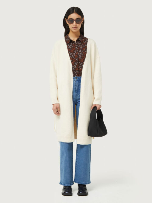 Compania Fantastica Long Knitted Jacket - Ecru - Image 5