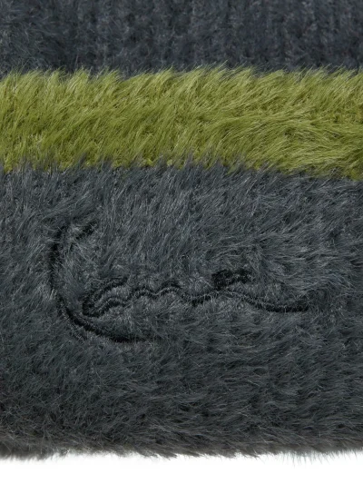 Karl Kani Signature Fluffy Beanie Black/Olive - Image 3