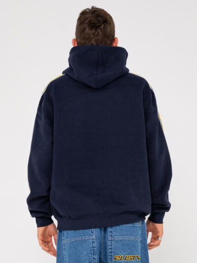 Rusty Roadhouse Taped Hooded Fleece Navy - Image 3