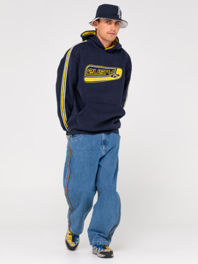 Rusty Roadhouse Taped Hooded Fleece Navy - Image 8