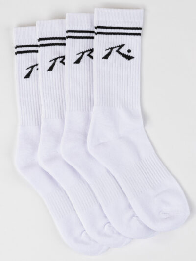 Rusty Comp Mid Calf 4-Sock Pack - White - Image 3