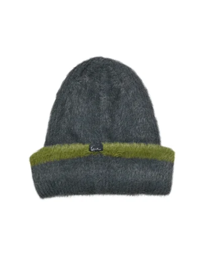 Karl Kani Signature Fluffy Beanie Black/Olive - Image 4