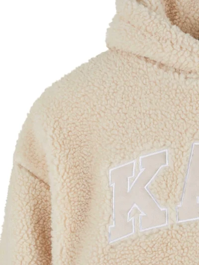 Karl Kani Serif Teddy Hoodie - Light Sand - Image 11