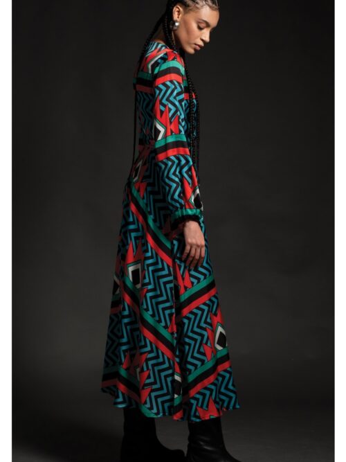 Peace & Chaos Crest Wrap Long Dress - Image 4