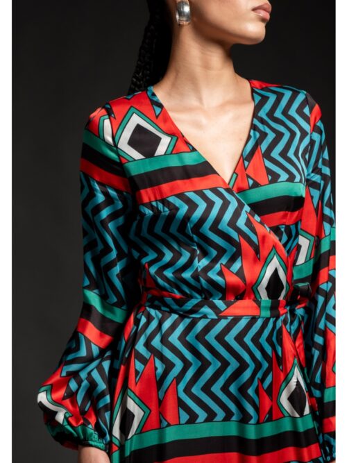 Peace & Chaos Crest Wrap Long Dress - Image 5
