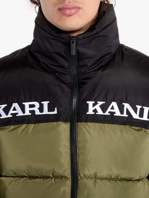 Karl Kani Retro Essential Puffer Jacket Olive - Image 3