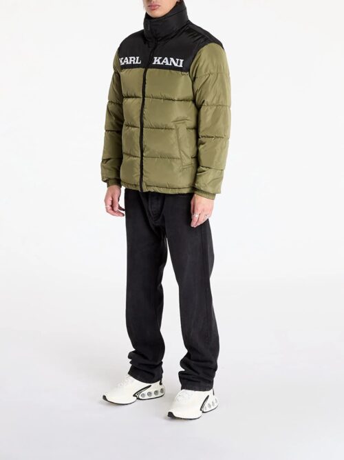 Karl Kani Retro Essential Puffer Jacket Olive - Image 7