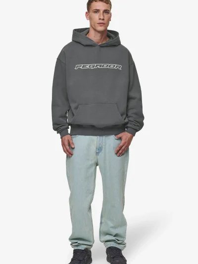 Pegador Alden Oversized Hoodie Washed Anthracite - Image 4