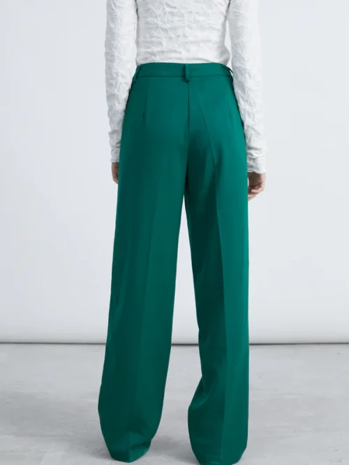 Womens Trousers In Green - Image 3