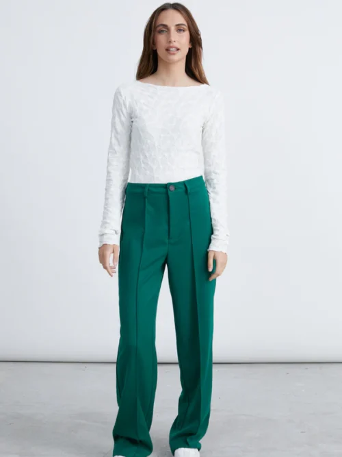 Womens Trousers In Green - Image 4