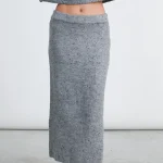 Womens Knitted Skirt In Grey