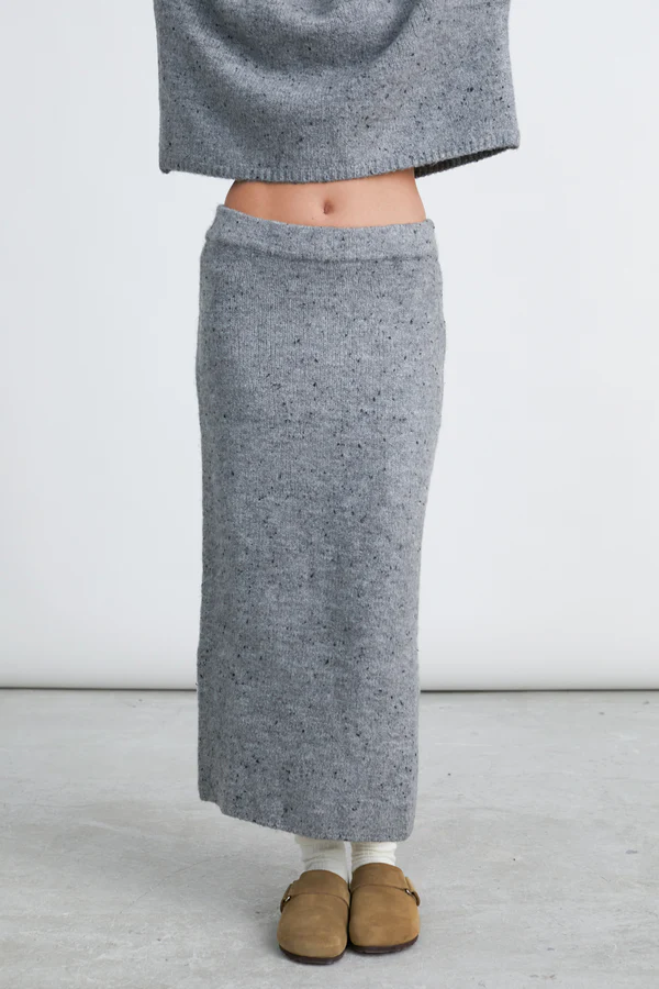 Womens Knitted Skirt In Grey