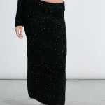 Womens Knitted Skirt In Black