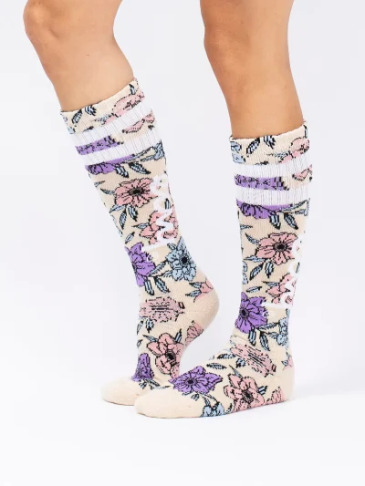 Cheerleader Wool Socks - Big Flower