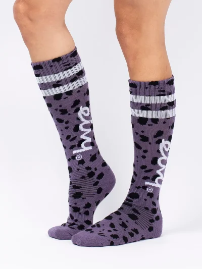 Cheerleader Wool Socks - Purple Cheetah