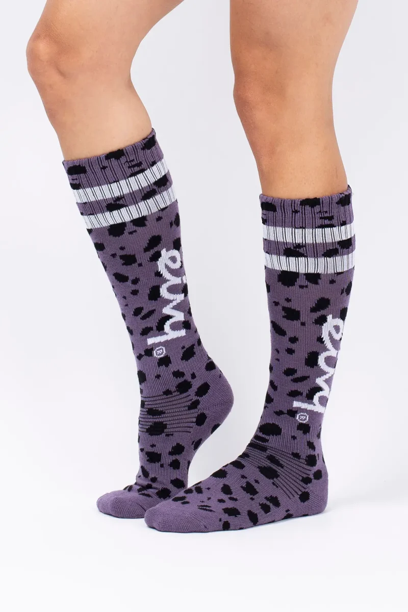 Cheerleader Wool Socks - Purple Cheetah