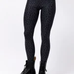 Pocket Rib Tights - Black leopard