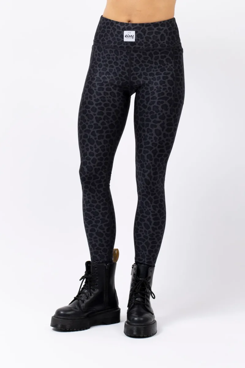 Pocket Rib Tights - Black leopard