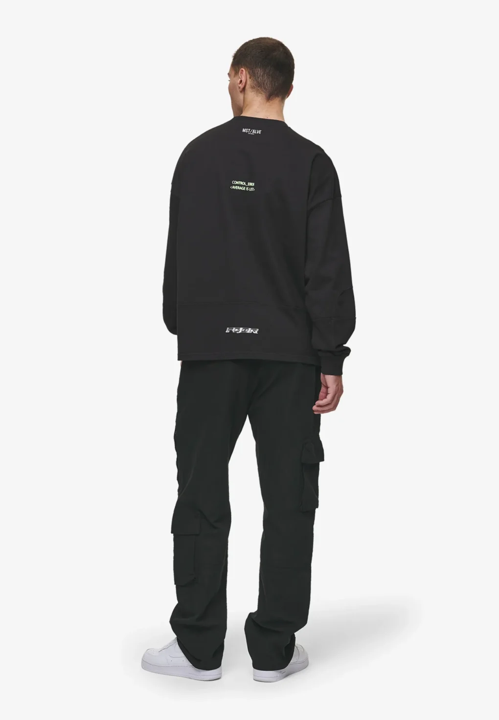 ανδρικό cargo παντελόνι από την Pegador σε μαύρο χρώμα και φαρδιά γραμμή