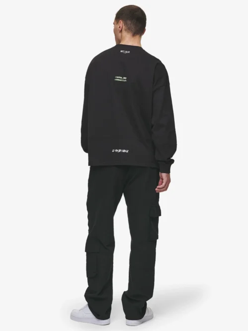 ανδρικό cargo παντελόνι από την Pegador σε μαύρο χρώμα και φαρδιά γραμμή