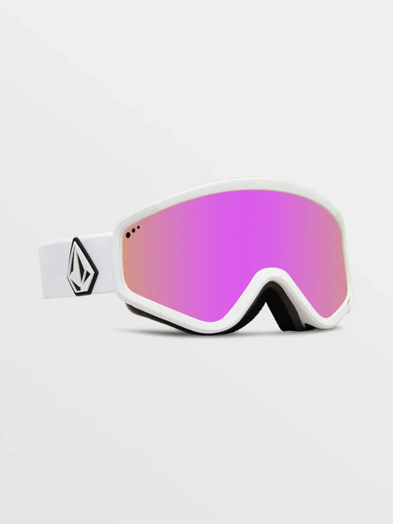 volcom μάσκα για σκι και snowboard σε άσπρο χρώμα και με ροζ φακό
