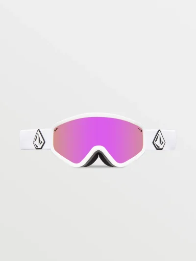 volcom μάσκα για σκι και snowboard σε άσπρο χρώμα και με ροζ φακό