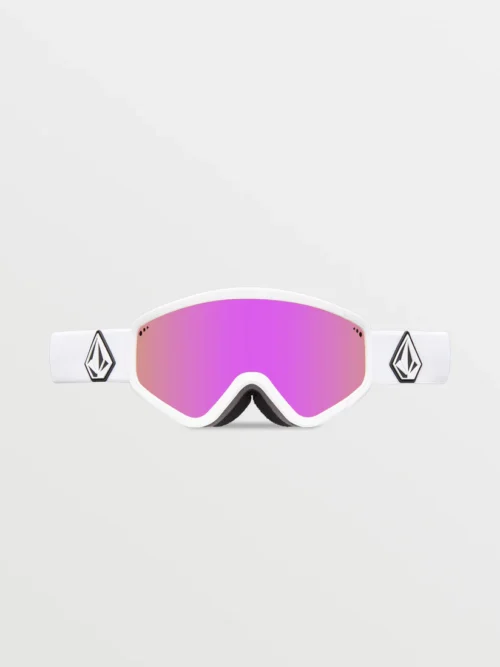 volcom μάσκα για σκι και snowboard σε άσπρο χρώμα και με ροζ φακό
