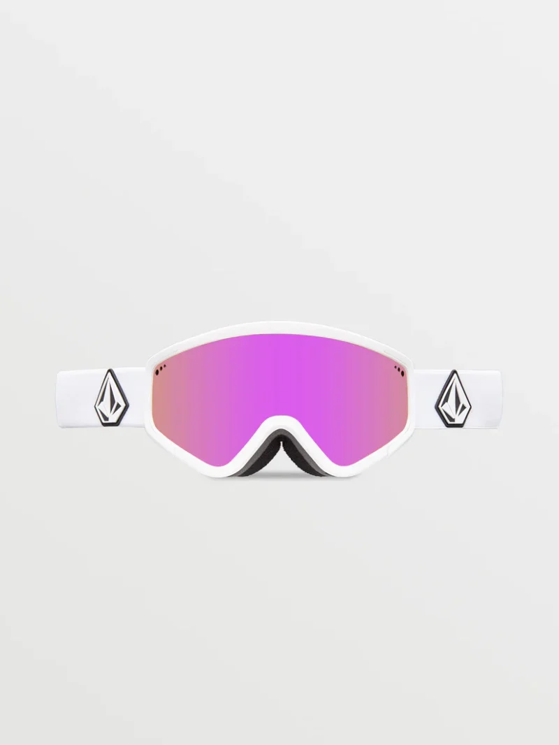 volcom μάσκα για σκι και snowboard σε άσπρο χρώμα και με ροζ φακό