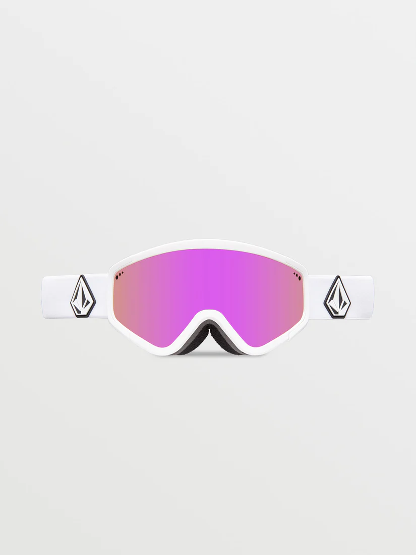 volcom μάσκα για σκι και snowboard σε άσπρο χρώμα και με ροζ φακό
