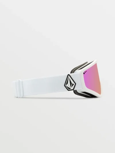 volcom μάσκα για σκι και snowboard σε άσπρο χρώμα και με ροζ φακό